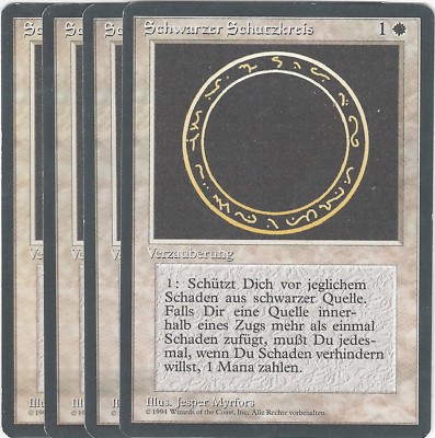 TCG MtG 83 FBB Deutsch Limitiert 3rd Schwarzer Schutzkreis Circle o Playset (4)