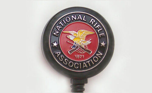 NRA Retractable Reel ID Badge Key Card Holder National Rifle Association lobby - 第 1/4 張圖片