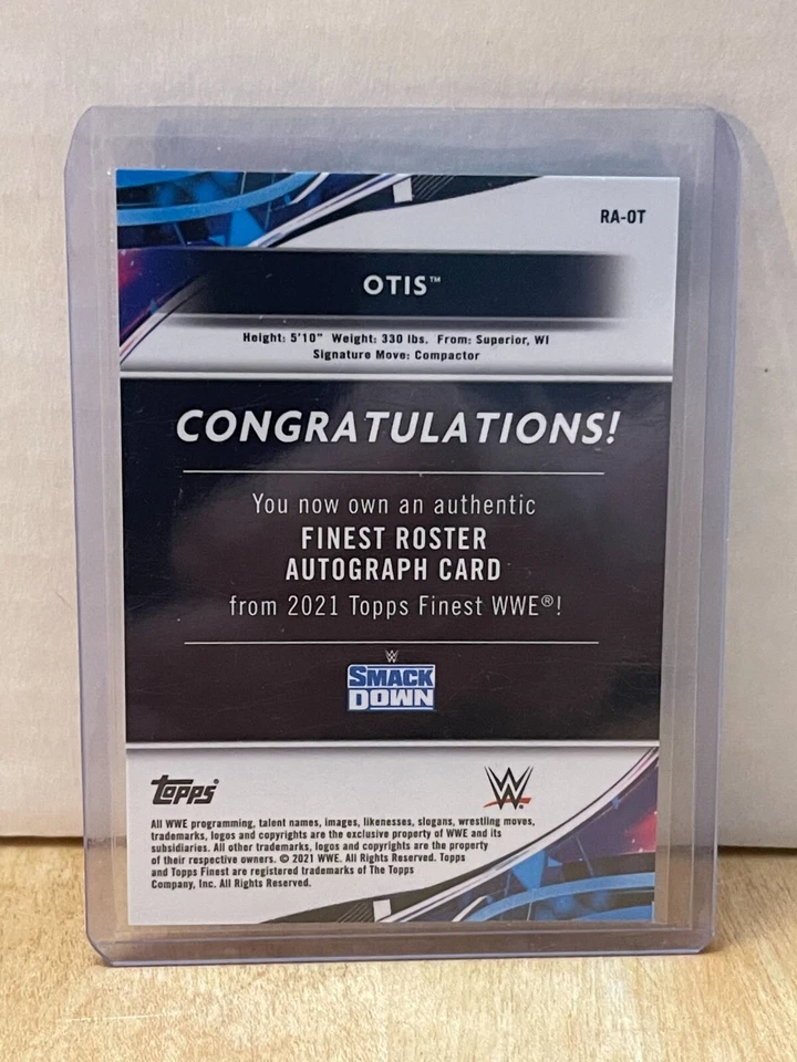 Otis 2021 Topps Finest WWE - Roster Autographs Green Refractor #RA-OT /99 - Image 2 of 2