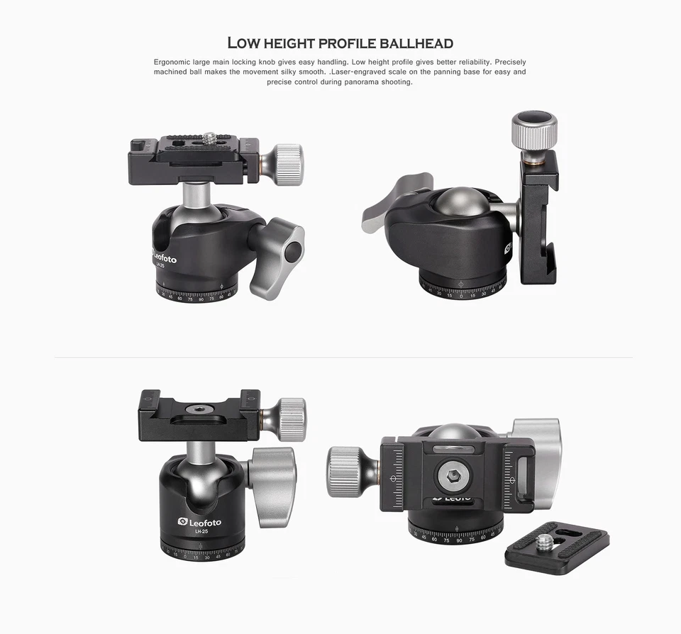 Leofoto MP-285C Monopod + LH-25 Mini Low Profile Ball Head Kit - Image 3 of 4