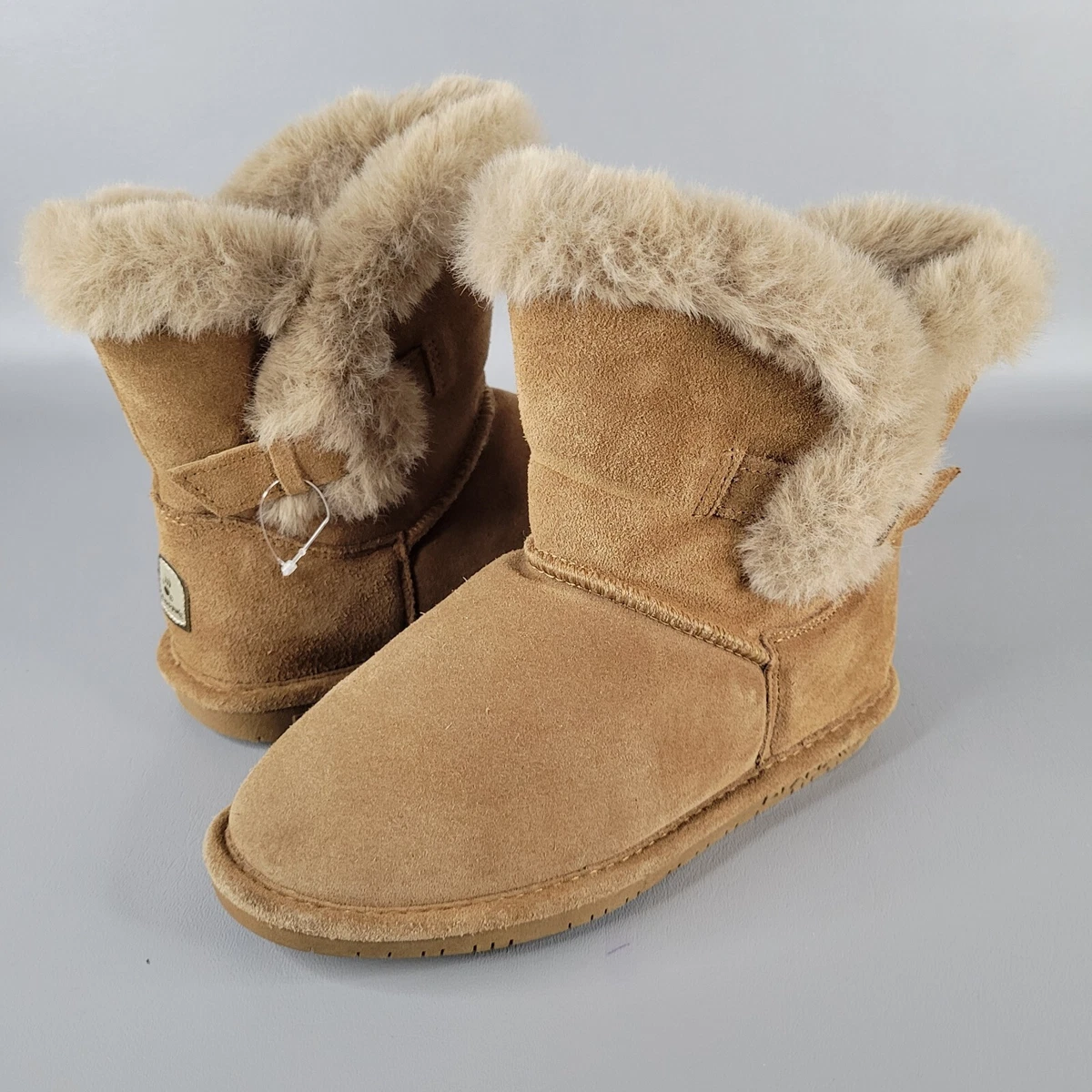 Bearpaw Youth Size 3 Girls Suede Wool Sheepskin Winter Boots