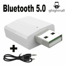 White 3in1 Bluetooth 5.0 Audio Transmitter/Receiver Adapter For PC CAR Speaker