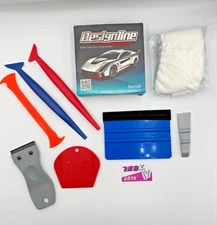 Auto Vinyl Application Tools Wrapping Squeegee w/ Glove 500cm Tape Removal Tools