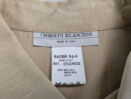 Camisa de seda Umberto Bilancioni XL para hombre hecha en Italia italiana talla 56 EE. UU. 46-48 - Imagen 4 de 13