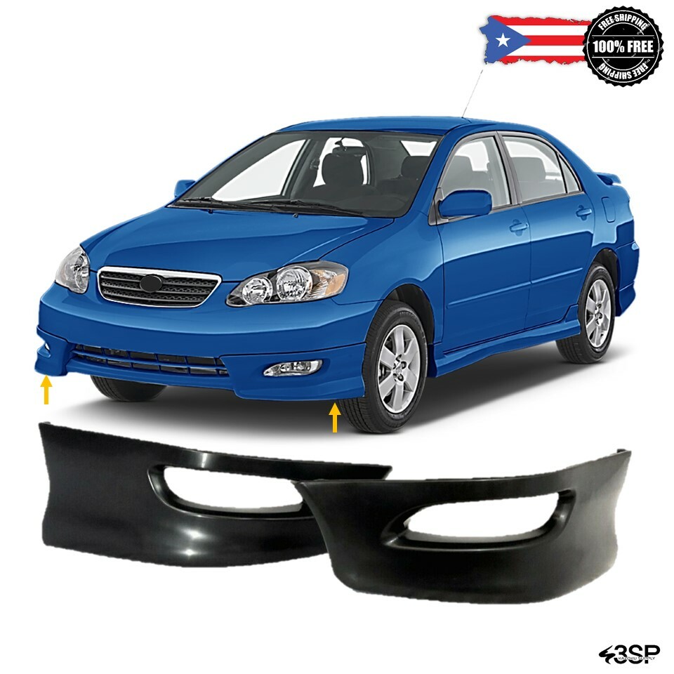 For 05 08 Toyota Corolla S Style Front Bumper Lips Lower Body Kit 2 Pcs Set Ebay