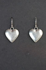 Heart Charm Earrings 925 sterling silver hooks pewter Charms Hearts 1" Love