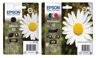 Original Epson 18, Daisy Tintenpatrone, XP-102, XP-202, XP-205, XP-30, XP-302 SET