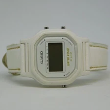 CASIO 3191 LA-11W Alarm White-Tone Quartz Digital Women's Watch New Battery