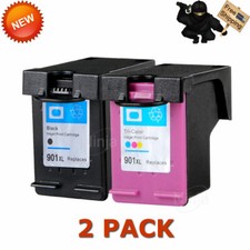 2 Pack 901XL Black/Color Ink Set For HP 901 Officejet J4640 J4660 J4680 4500