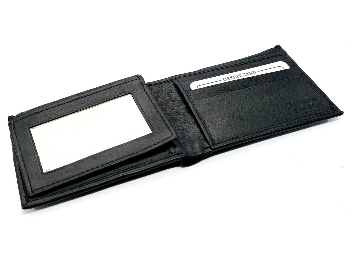 ◎FELLO◎ Flitflat Wallet Black Black Genuine Leather Men's Bifold Wallet Flap Top ID Multi