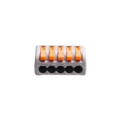 2Pcs 5Way PCT-215 Spring Lever Terminal Block Electric Cable Wire Connector