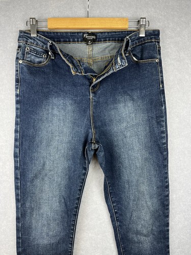 Threadz Denim Jeans High Waisted Zip Closure Dark Blue Size M Medium High Waist - Picture 3 of 13