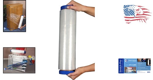 Efficient 15" x 1000' Stretch Film with Residue-Free Handles - Made in USA - Picture 2 of 7