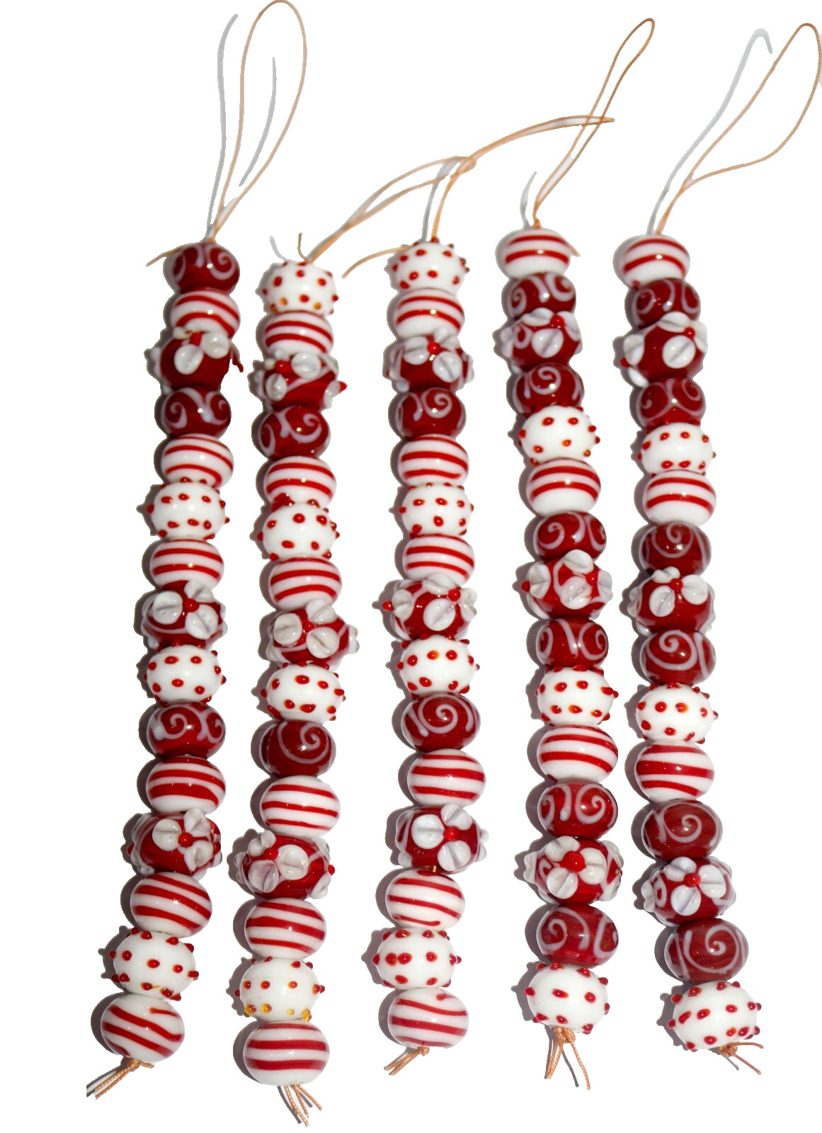 5 Strands Fashion Beads, Handmade Glass Beads for jewelry making and crafts.