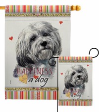 Havanese Happiness Garden Flag Dog Animals Decorative Gift Yard House Banner