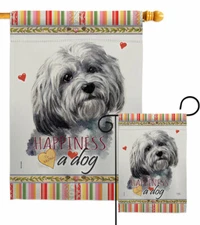 Havanese Happiness Garden Flag Dog Animals Decorative Gift Yard House Banner