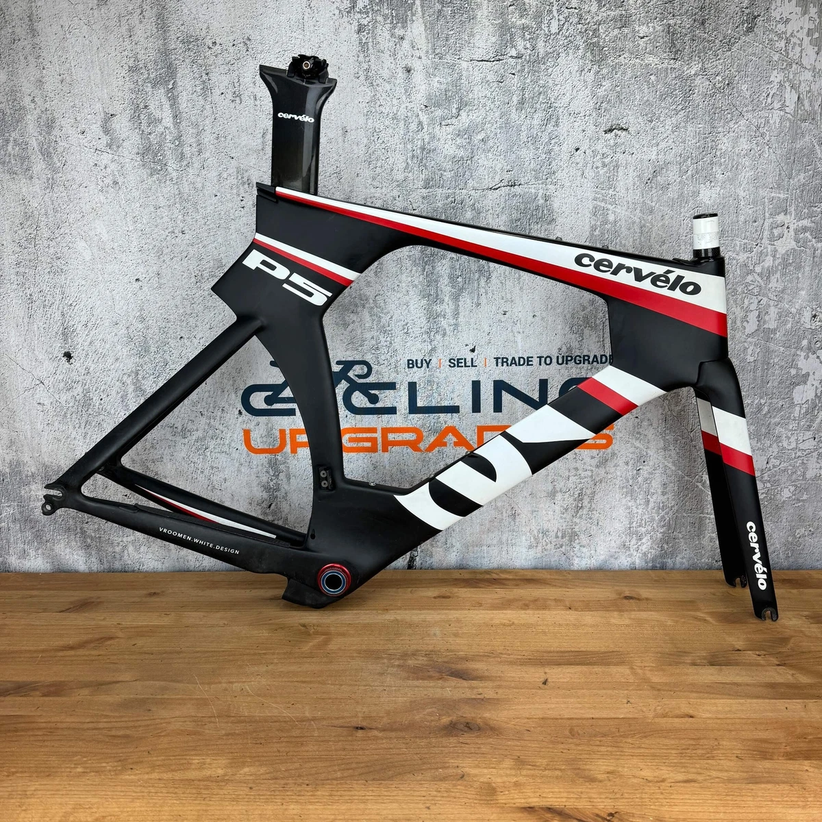 2012 Cervelo P5 Three UCI 56cm Rim Brake Carbon TT Triathlon Frameset 700c 2633g