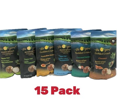 NEW Macadamia Happy Nut Roast/ Vanilla / Salt / Honey / Coconut /Cinnamon - 15pk
