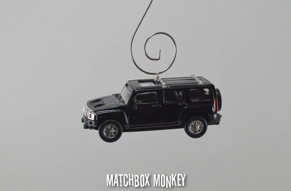 黑色悍马 H3 SUV 卡车 4x4 1/64 定制圣诞装饰品徽章 SUT H1,H2 — 第 2/4 张图片