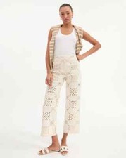 Veronica Beard Ecru Dova Eyelet Pant Women's 00 NWT