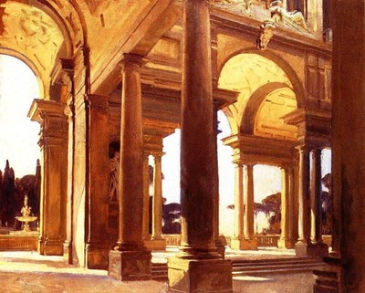 Oil painting John Singer Sargent - A Study of Architecture Florence canvas 36''