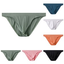 Mens Low Rise Briefs Cotton Underwear Comfortable Breathable Solid Colors