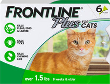 Frontline Plus Cat Flea Tick Treatment 1.5 lbs 6 Doses
