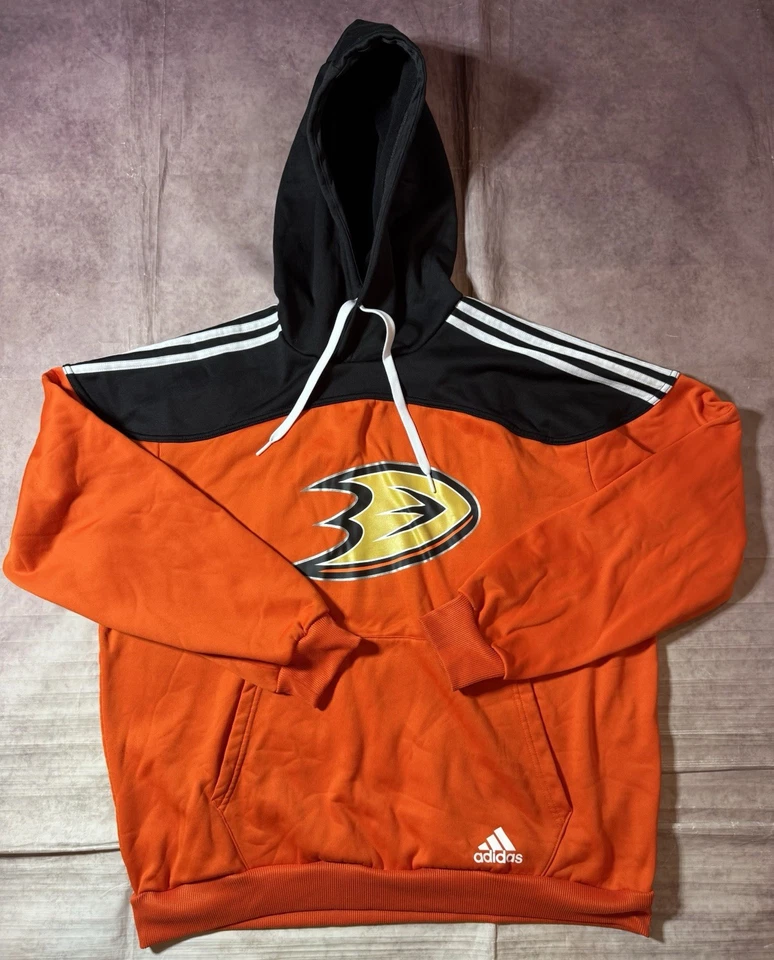 Adidas Anaheim Ducks Aeroready Sudadera con Capucha Para Hombres Grande NHL Hockey Pullover Sudadera Foto 2 de 4