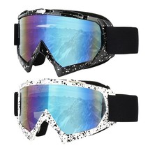 Ski Goggles-2 Pack Over Glasses Snow Snowboard Goggles- Anti-fog Anti-UV Prot...