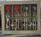 Vtg Anchor Hocking Songbird Drinkware Set Of 8 Drinking Glasses In Box, 12 Ounce