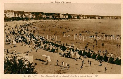 Royan 17 Vue d ensemble de la Grande Conche Maree haute