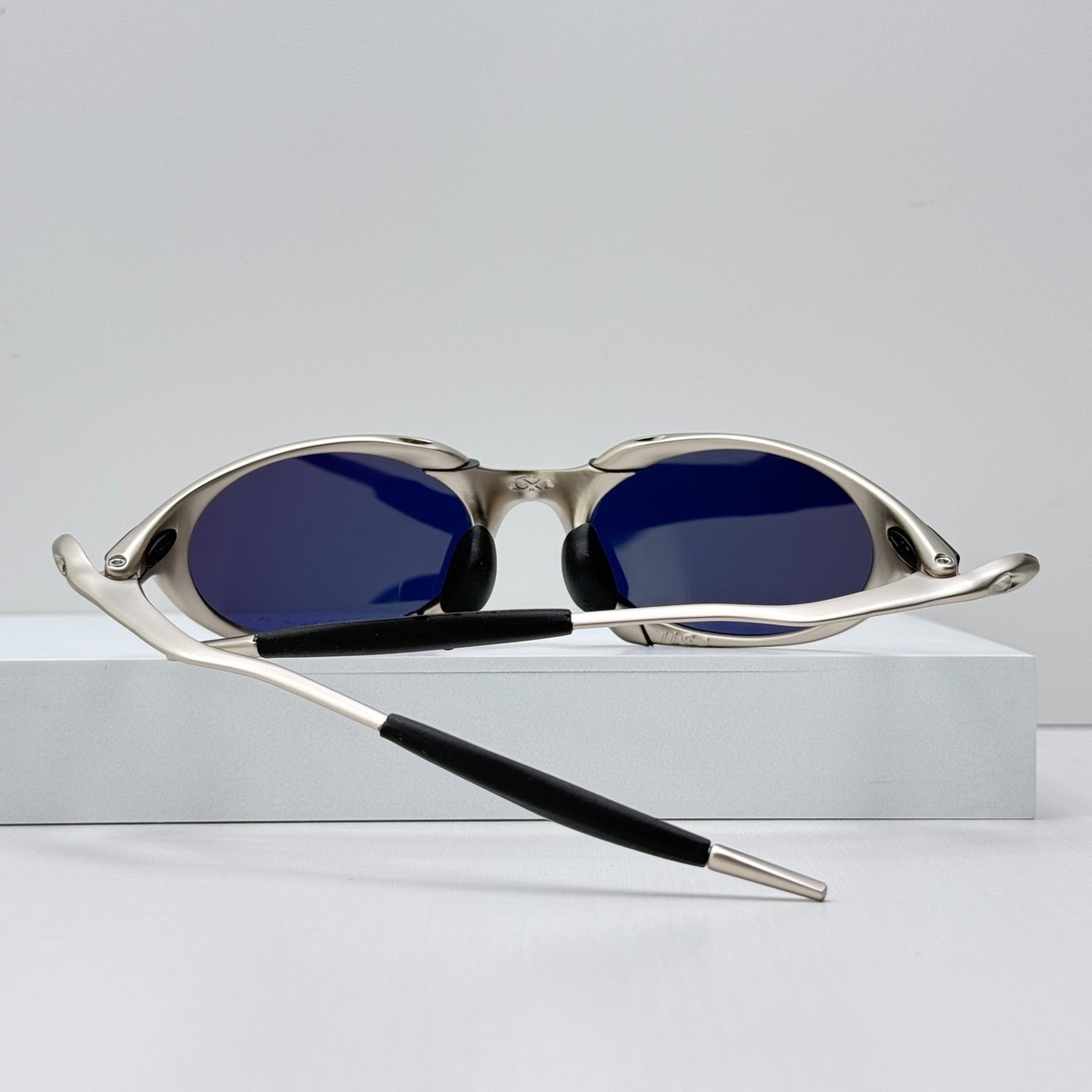 Oakley Romeo X-Metal Sunglasses Silver Frame Bright Yellow