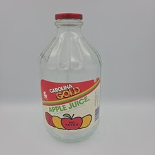 Vintage Carolina Gold Apple Juice Glass Jug 64oz Half Gallon Bottle Red Cap Prop