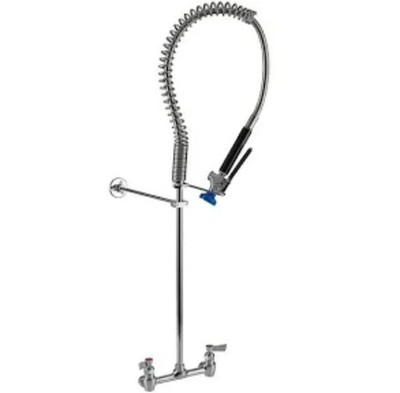 Fisher 2210 Pre-Rinse Faucet 8  Adjustable Wall Control, 21  Riser, 36  Hose NEW