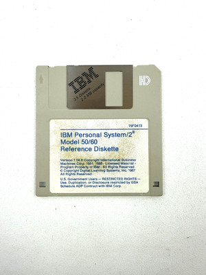 Vintage IBM PS/2 Model 50/60 Computer Reference Diskette Floppy Disk