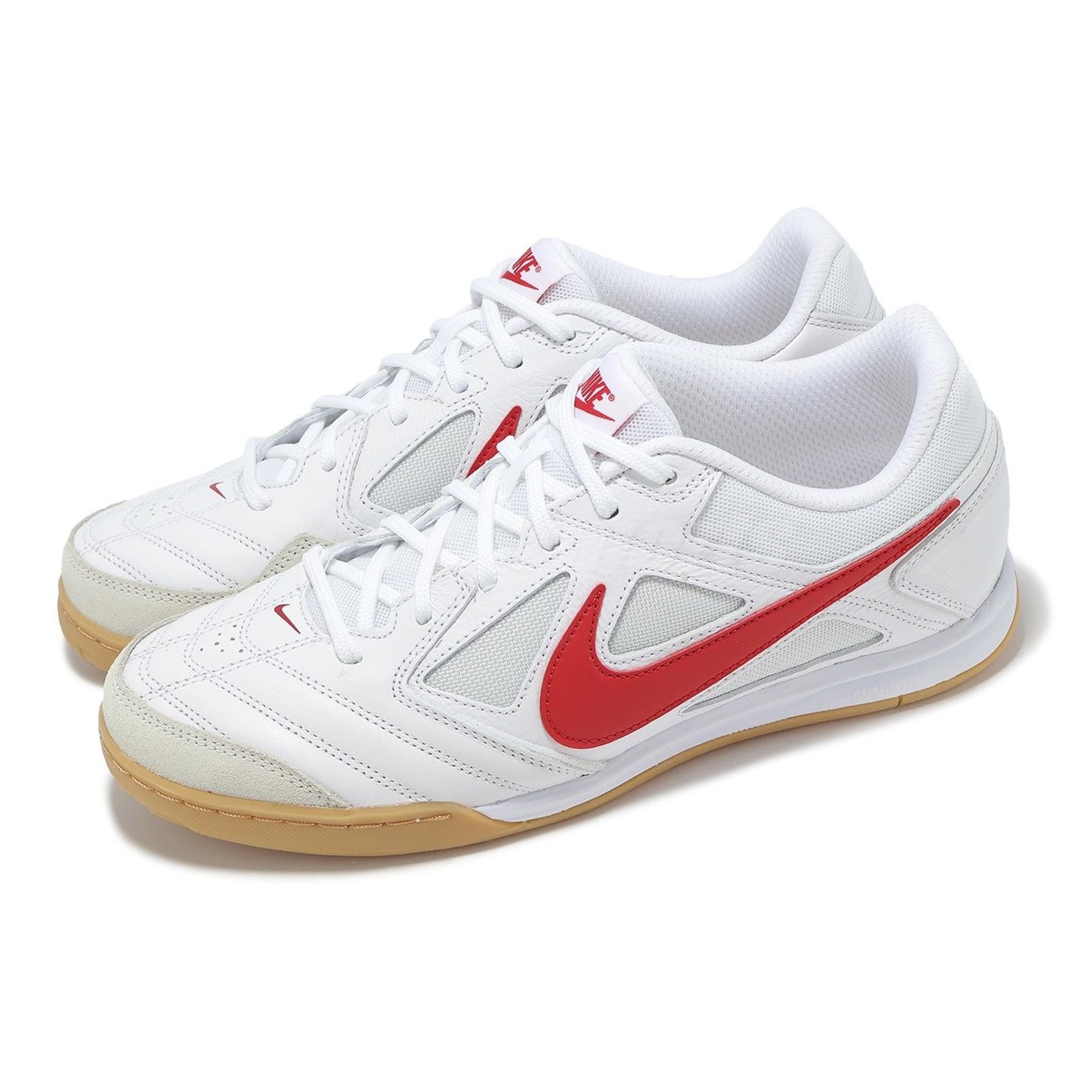 Nike GATO White University Gum Red Men Unisex Indoor Soccer Shoes