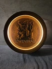 Vintage Lowenbrau Light Up Beer Sign With Lion And Illuminated Barrelhead