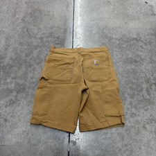 vintage carhartt faded tan relaxed baggy fit cargo shorts size 31