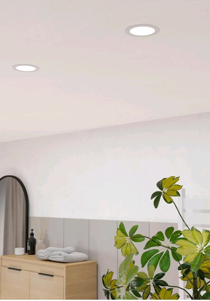 Eglo Fueva 6 LED Recessed Bathroom Downlight IP44 11.7 cm - Warm/Cold White image 2