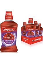 Colgate Max White Purple Reveal Mouthwash (4 x 500ml) | teeth whitening 11.50 per litre