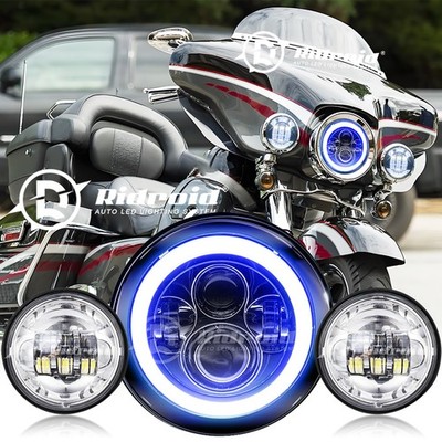 7'' LED Headlight &Passing Lights For Harley-Davidson Electra Glide Ultra Classic