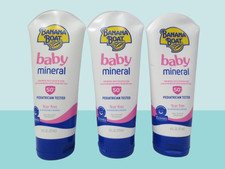 BANANA BOAT BABY MINERAL SUNSCREEN LOTION 6 OZ NWOB LOT OF 3
