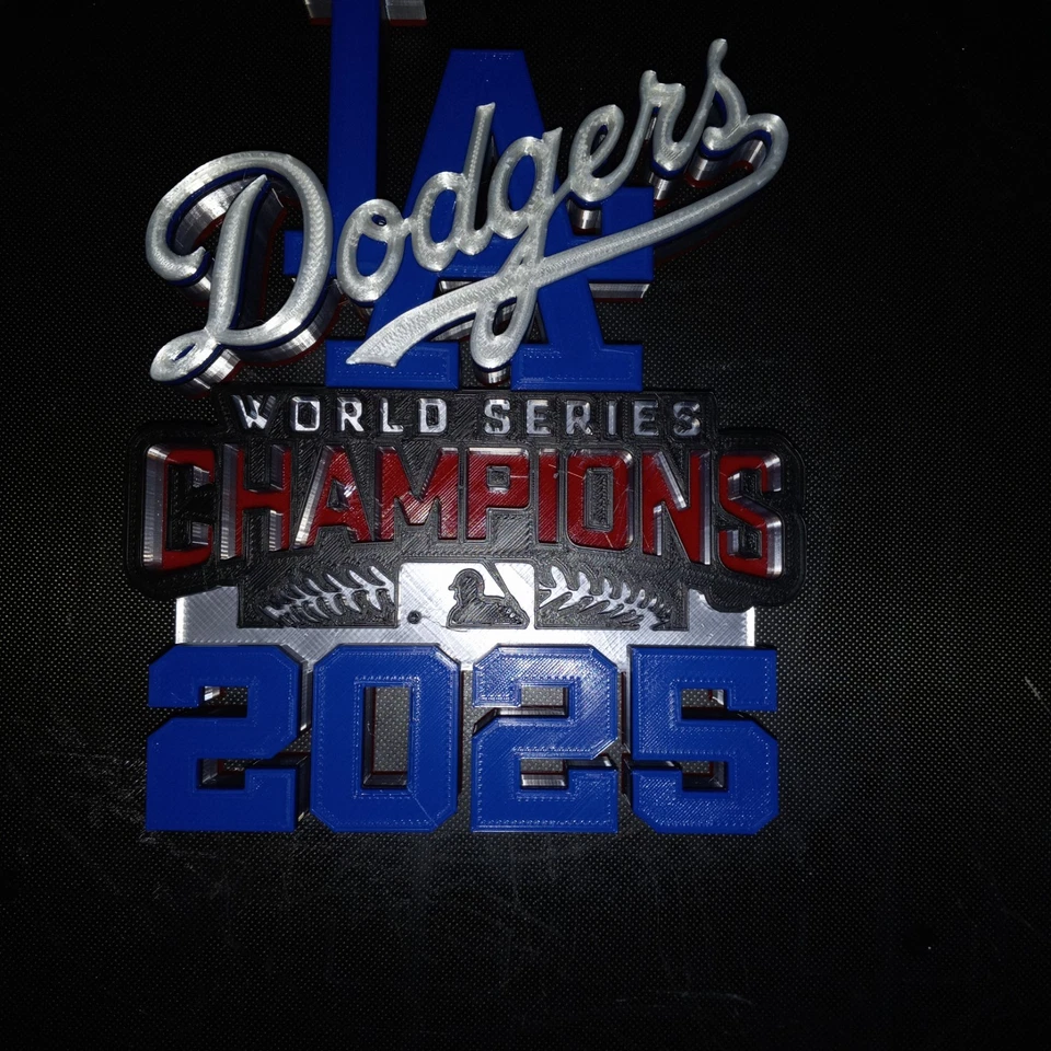 12 Inch LA DODGERS 3D 2025 WORLD SERIES CHAMPIONS PLAQUE STAND OR WALL SIGN - Image 3 of 4