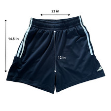 Adidas Boys Athletic Shorts Youth S Navy Blue White 5  Inseam Elastic Waist