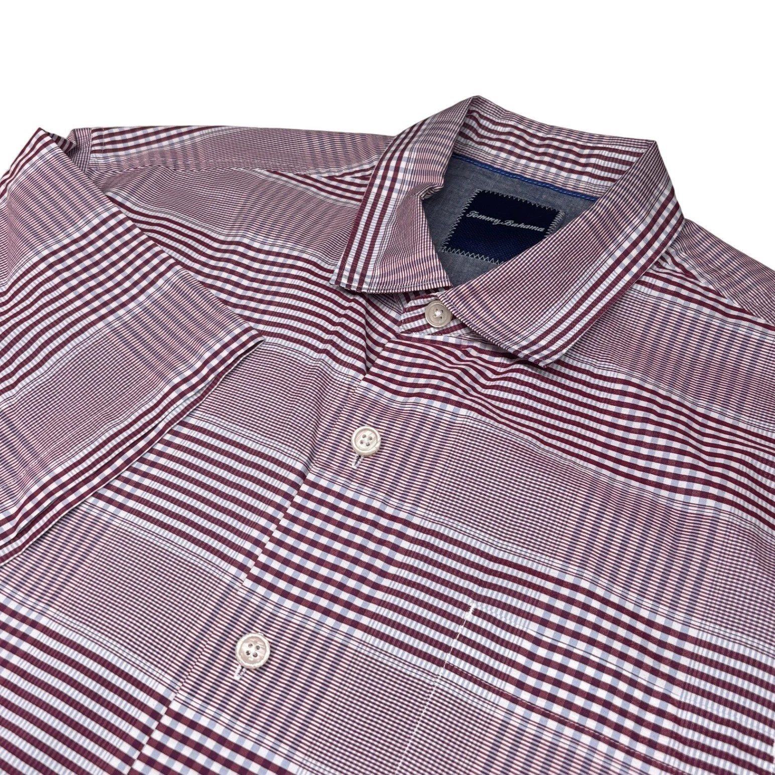Tommy Bahama Shirt Mens L Burgundy Plaid Silk Cotton Short Sleeve Button Down
Opens in a new window
