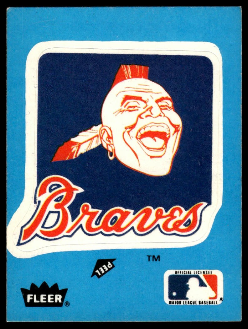 1985 Fleer #NNO Atlanta Braves Logo Team Stickers Small Print