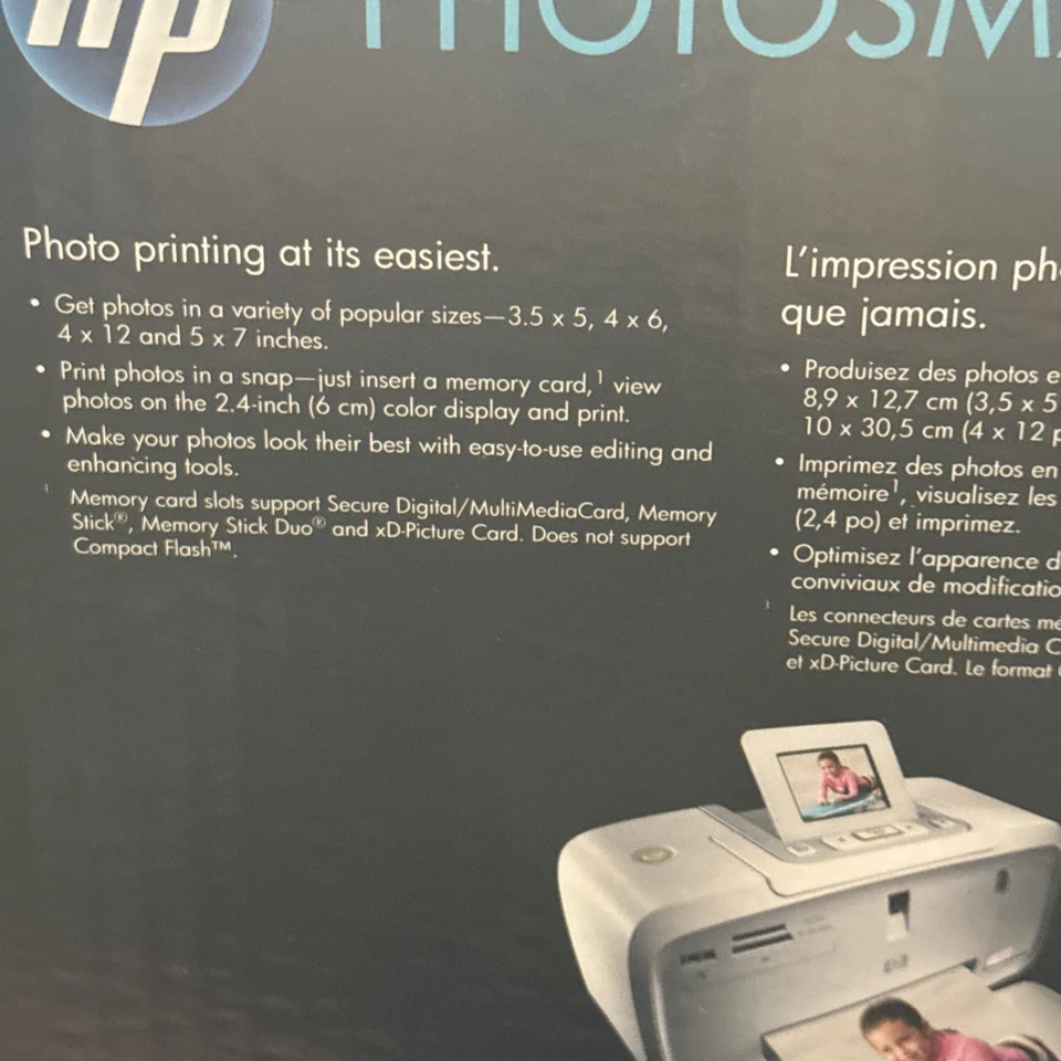 HP Photosmart A536 Digital Photo Inkjet Color Printer New Factory Sealed - Image 3 of 3