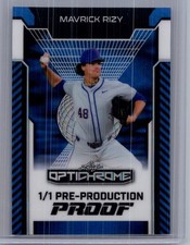Mavrick Rizy 2025 Leaf Optichrome Baseball 1/1 Pre Production Proof