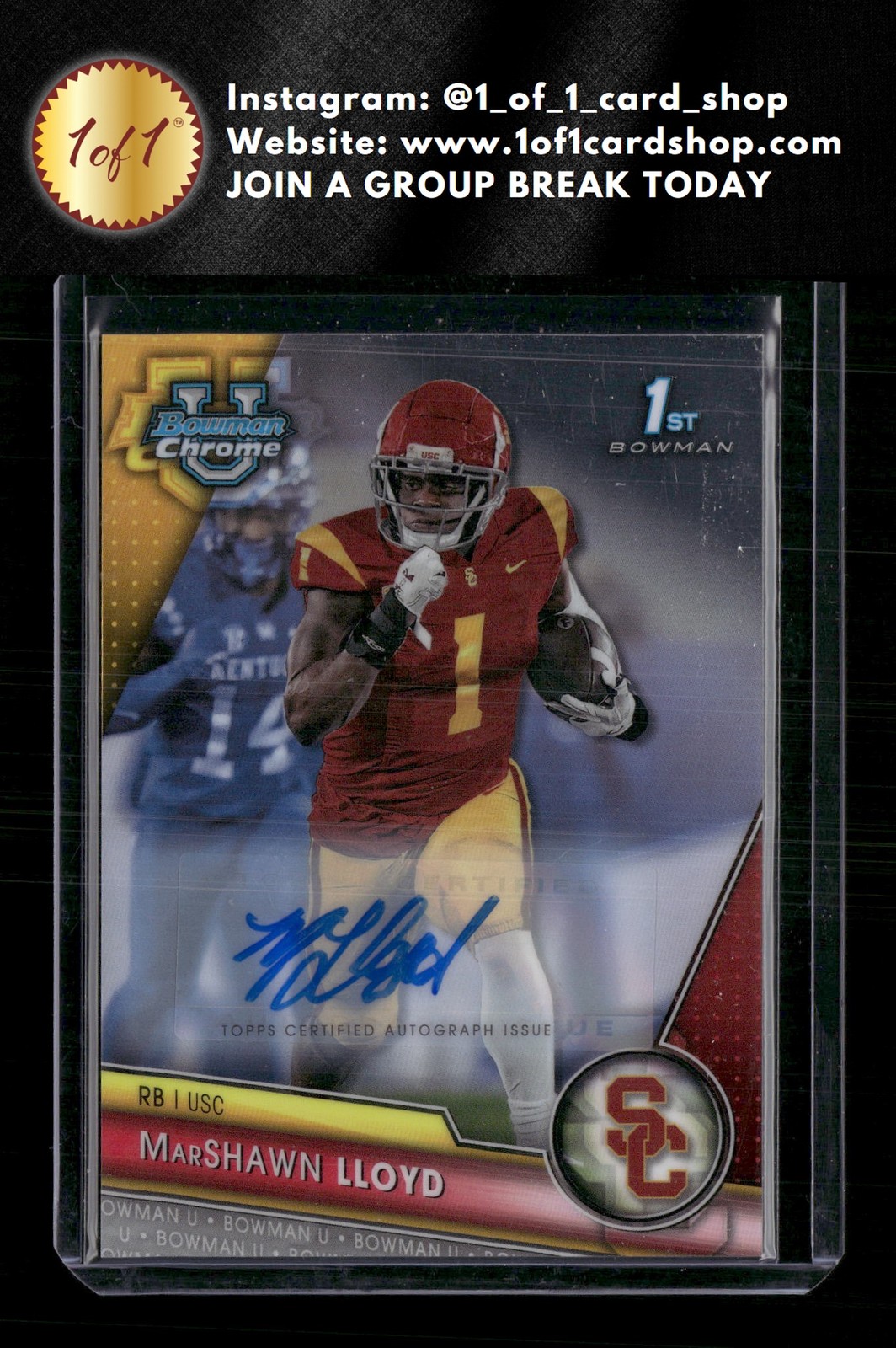 2023 Bowman University Chrome #107 MarShawn Lloyd Chrome Prospect Autographs MS