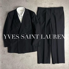 USED 90S YVES SAINT LAURENT DOUBLE-BREASTED SUIT SET, BLACK FORMAL WEAR VERYGO
